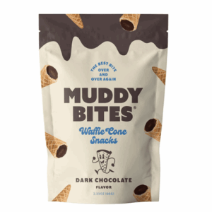 MUDDY BITES: Waffle Cone Snacks Dark Chocolate, 2.33 oz