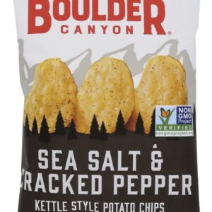 BOULDER CANYON: Sea Salt and Cracked Pepper Kettle Style Potato Chips, 5 oz