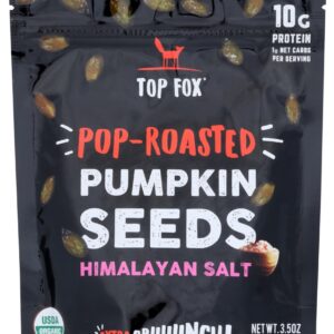 TOP FOX: Pop Roasted Himalayan Salt Pumpkin Seeds, 3.5 oz