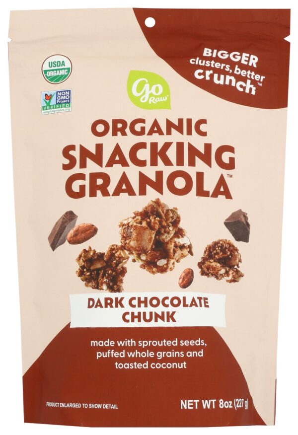 GO RAW: Dark Chocolate Chunk Organic Snacking Granola, 8 oz