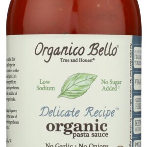ORGANICO BELLO: Delicate Recipe Organic Pasta Sauce, 25 oz