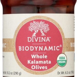 DIVINA: Biodynamic Whole Kalamata Olives, 6.3 oz