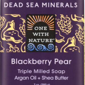 ONE WITH NATURE: Blackberry Pear Soap with Dead Sea Minerals Argan Oil and Shea Butter, 7 oz