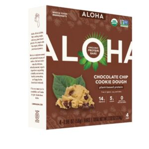 ALOHA: Chocolate Chip Cookie Dough Protein Bar 4Pack, 7.92 oz