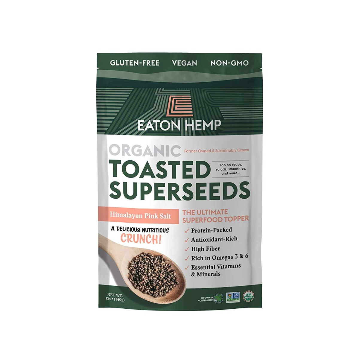 EATON HEMP: Himalayan Pink Salt Organic Toasted Superseeds, 12 oz