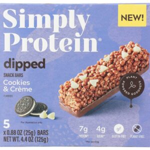 SIMPLYPROTEIN: Cookies and Creme Dipped Bar, 4.4 oz
