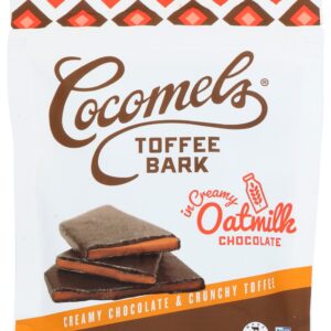 COCOMELS: Oatmilk Chocolate Covered Toffee Bark, 3.5 oz