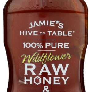 HIVE TO TABLE HONEY FARMS: Pure Wildflower Raw Honey and Comb, 24 oz