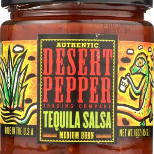 DESERT PEPPER: Tequila Salsa Medium Burn, 16 oz