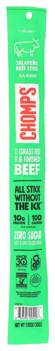 CHOMPS: Jalapeno Beef Stick, 1.15 oz