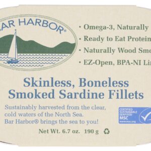 BAR HARBOR: Skinless Boneless Smoked Sardine Fillets, 6.7 oz