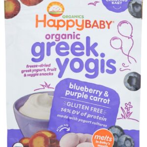 HAPPY BABY: Blueberry and Purple Carrot Greek Yogis, 1 oz