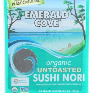 EMERALD COVE: Nori Seaweed Organic Untoasted, 10 pc