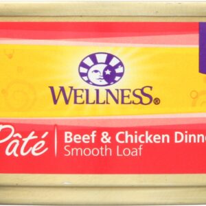 WELLNESS: Beef and Chicken Dinner Pate Cat Food, 5.5 oz