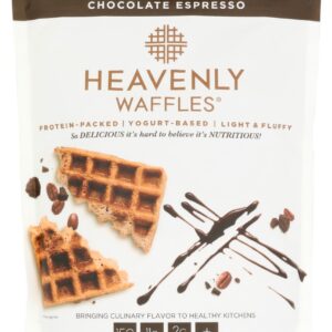 HEAVENLY WAFFLES: Chocolate Espresso Heavenly Waffles Mix, 13.5 oz