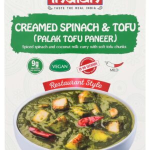 TRULY INDIAN: Creamed Spinach and Protein Curry Palak Tofu Paneer, 10 oz