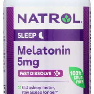 NATROL: Melatonin Fast Dissolve Strawberry Tablets 5mg, 90 tb