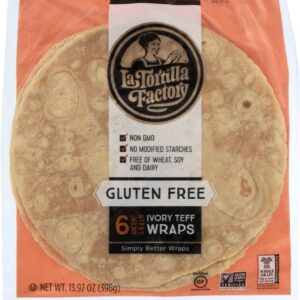 LA TORTILLA FACTORY: Gluten Free Wheat Free Wraps Ivory Teff, 13.96 oz