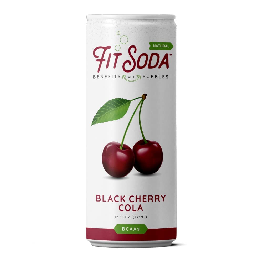 FIT SODA: Black Cherry Cola Soda, 12 fl oz