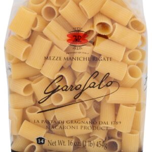 GAROFALO: Mezze Maniche Rigate Pasta, 16 oz