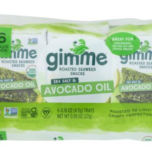 GIMME: Sea Salt and Avocado Oil Seaweed Snacks 6Pk, 0.95 oz