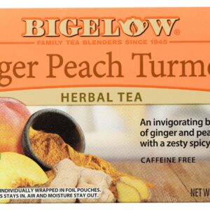 BIGELOW: Ginger Peach Turmeric Herbal Tea, 0.98 oz