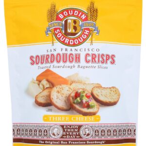 BOUDIN SOURDOUGH: Three Cheese Sourdough Crisps, 6 oz
