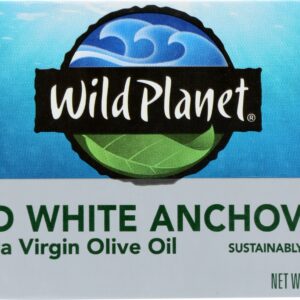 WILD PLANET: Wild White Anchovies In Extra Virgin Olive Oil, 4.4 oz