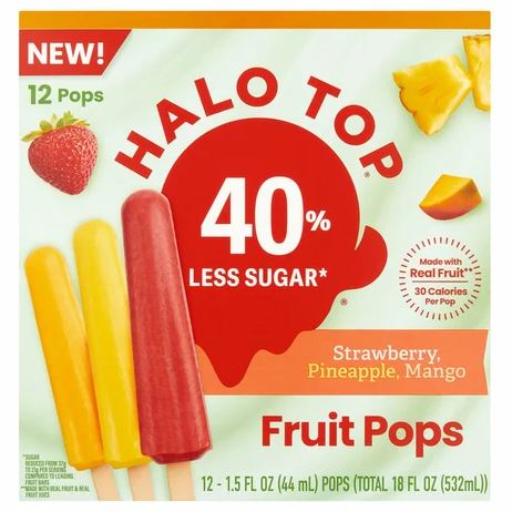 HALO TOP: Strawberry Pineapple Mango Fruit Pops, 12 ea