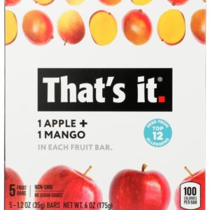 THATS IT: Apple Plus Mango Fruit Bars 5Ct, 6 oz