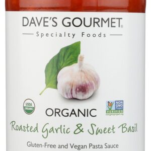 DAVES GOURMET: Organic Roasted Garlic and Sweet Basil Pasta Sauce, 24 oz