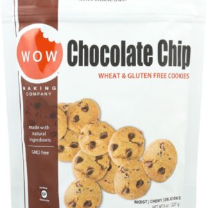 WOW BAKING: Gluten Free Chocolate Chip Cookies Shelf Stable Pouch, 8 oz