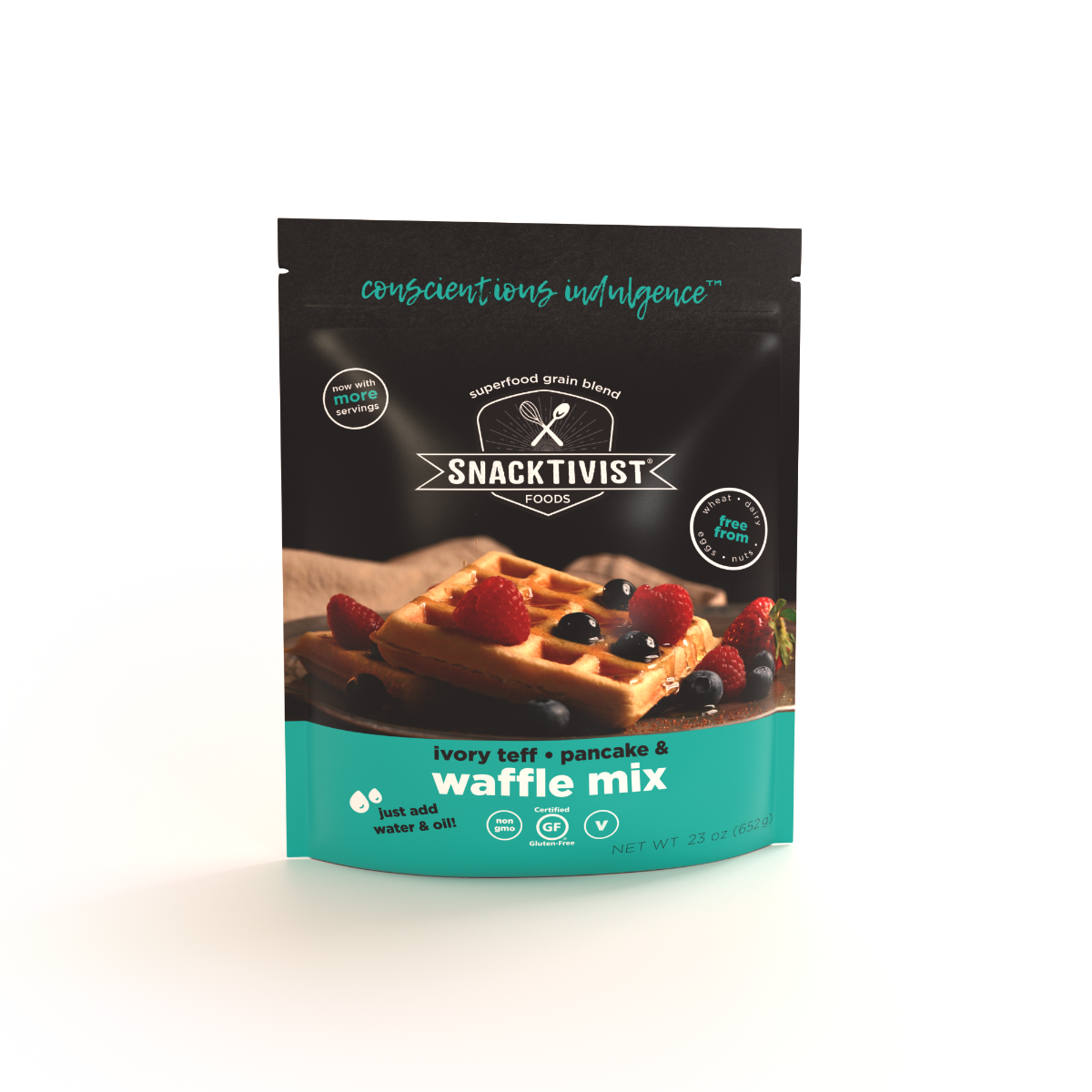SNACKTIVIST FOODS: Waffle Pncake Mix Ivorytef, 23 oz