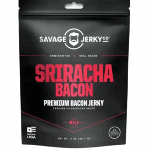 SAVAGE JERKY CO: Sriracha Bacon Premium Bacon Jerky, 2 oz