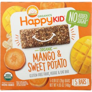 HAPPY KID: Mango and Sweet Potato Fruit Veggie and Oat Bar, 4.95 oz