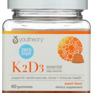 YOUTHEORY: Vitamin K2D3 Gummy Peach, 60 pc