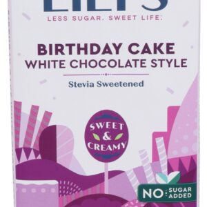 LILYS SWEETS: Bar Chocolate White Birthday Cake, 2.8 OZ