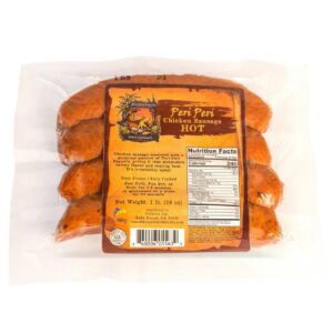 MOZAMBIQUE SPICE COMPANY: Peri Peri Chicken Sausage Hot, 1 lb