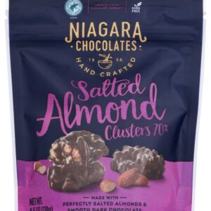 NIAGARA: 70% Dark Chocolate Salted Almond Clusters, 4.5 oz