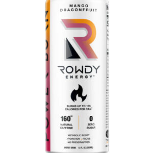 ROWDY ENERGY: Beverage Power Burn Mango Dragon fruit, 12 fl oz