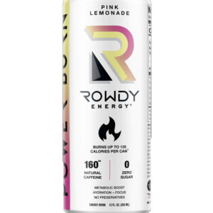 ROWDY ENERGY: Beverage Power Burn Pink Lemonade, 12 fl oz