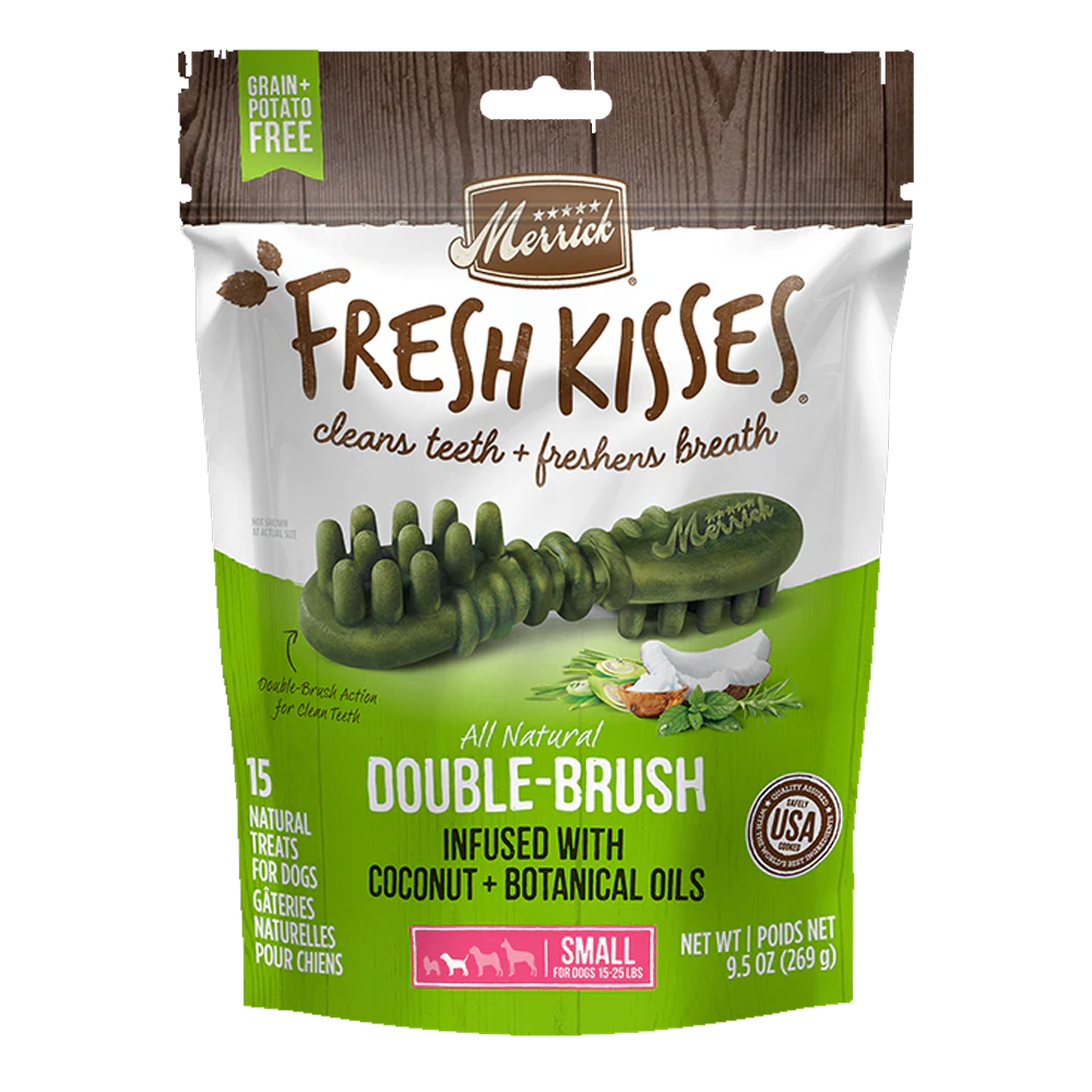 MERRICK: Fresh Kisses Coconut Oil Double Brush Small, 9.5 oz