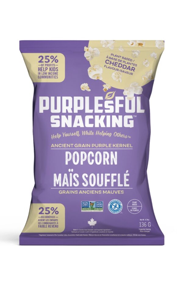 PURPLESFUL: Vegan Cheddar Popcorn, 4.79 oz