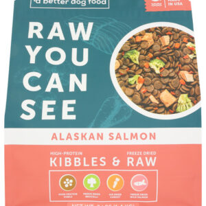 A BETTER FOOD: Kibbles and Raw Alaskan Salmon Dog Food, 3 lb