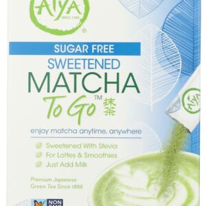 AIYA: Sugar Free Sweetened Matcha To Go Sticks  10ct, 1.44 oz