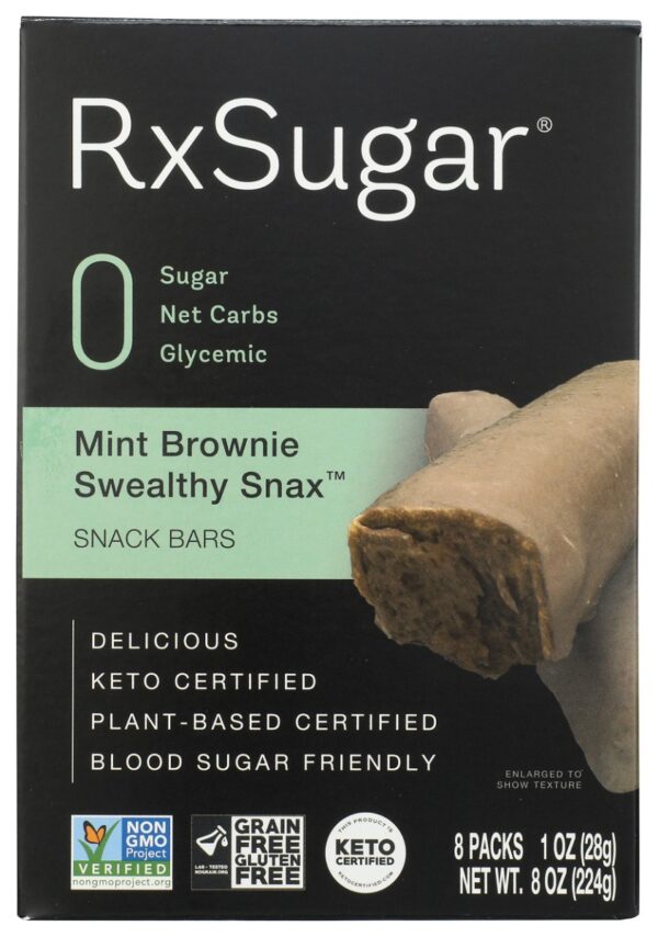 RXSUGAR: Mint Brownie Swealthy Snax Bar, 8 oz