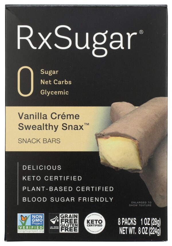 RXSUGAR: Vanilla Creme Swealthy Snax Bar, 8 oz