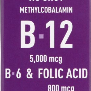 SUPERIOR SOURCE: No Shot Methylcobalamin B-12 5000mcg B-6 & Folic Acid 800mcg, 60 tb