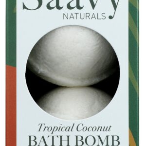 SAAVY NATURALS: Bath Bomb Tropical Coconut, 12 oz