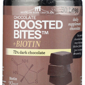 BROOKLYN BORN CHOCOLATE: Biotin Dark Chocolate Bites, 5.29 oz